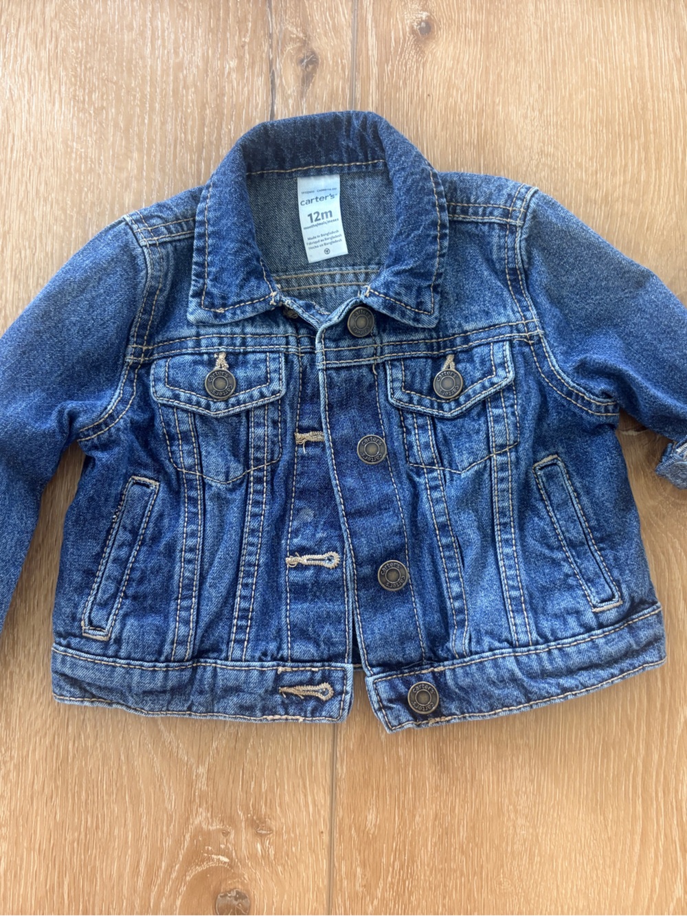 Carter's Indigo Blue Denim Jacket with Button Front